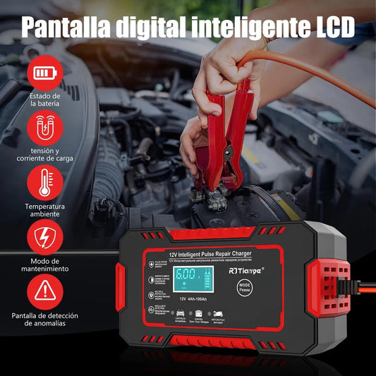Cargador de Baterías Portátil 12V - Multifuncional